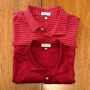 Lot of 2 Peter Millar Summer Comfort Red Performance Polos